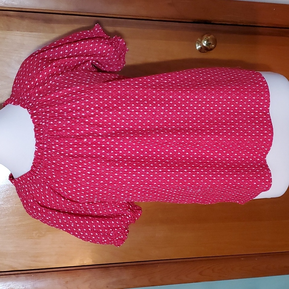 NWT Ann Taylor Factory Top, Vibrant Pink and white, size XS